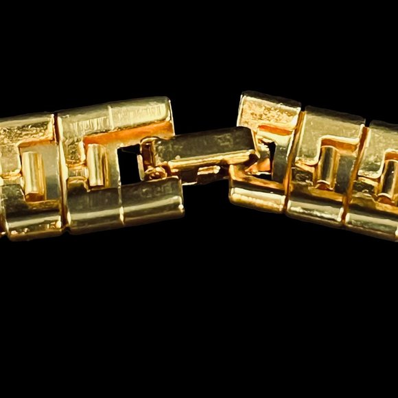 Egyptian Style Gold Tone Necklace, Bracelet And Clip On Hoop Earrings (4728) - Picture 6 of 11